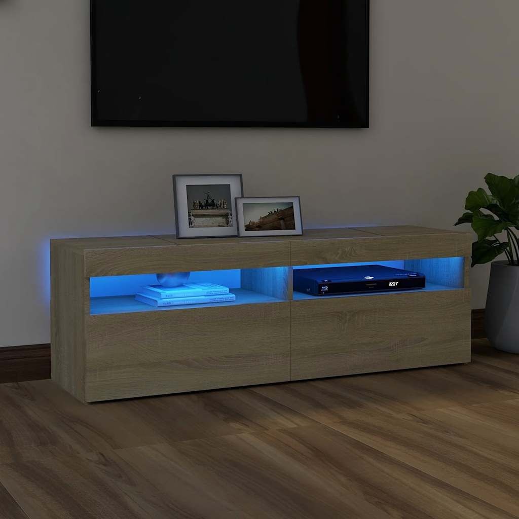 TV-meubel met LED 120x35x40 cm Sonoma Eiken - 54% Korting