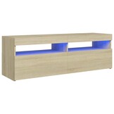 TV-meubel met LED 120x35x40 cm Sonoma Eiken - 54% Korting