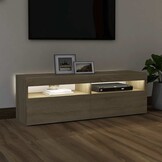 TV-meubel met LED 120x35x40 cm Sonoma Eiken - 54% Korting