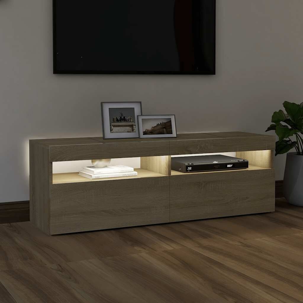 TV-meubel met LED 120x35x40 cm Sonoma Eiken - 54% Korting