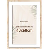 Fotolijst Hout 40x60cm Natuurlijk met Passe-partout & Acrylglas - 53% Korting