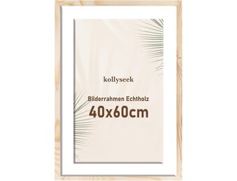 Fotolijst Hout 40x60cm Natuurlijk met Passe-partout & Acrylglas - 53% Korting