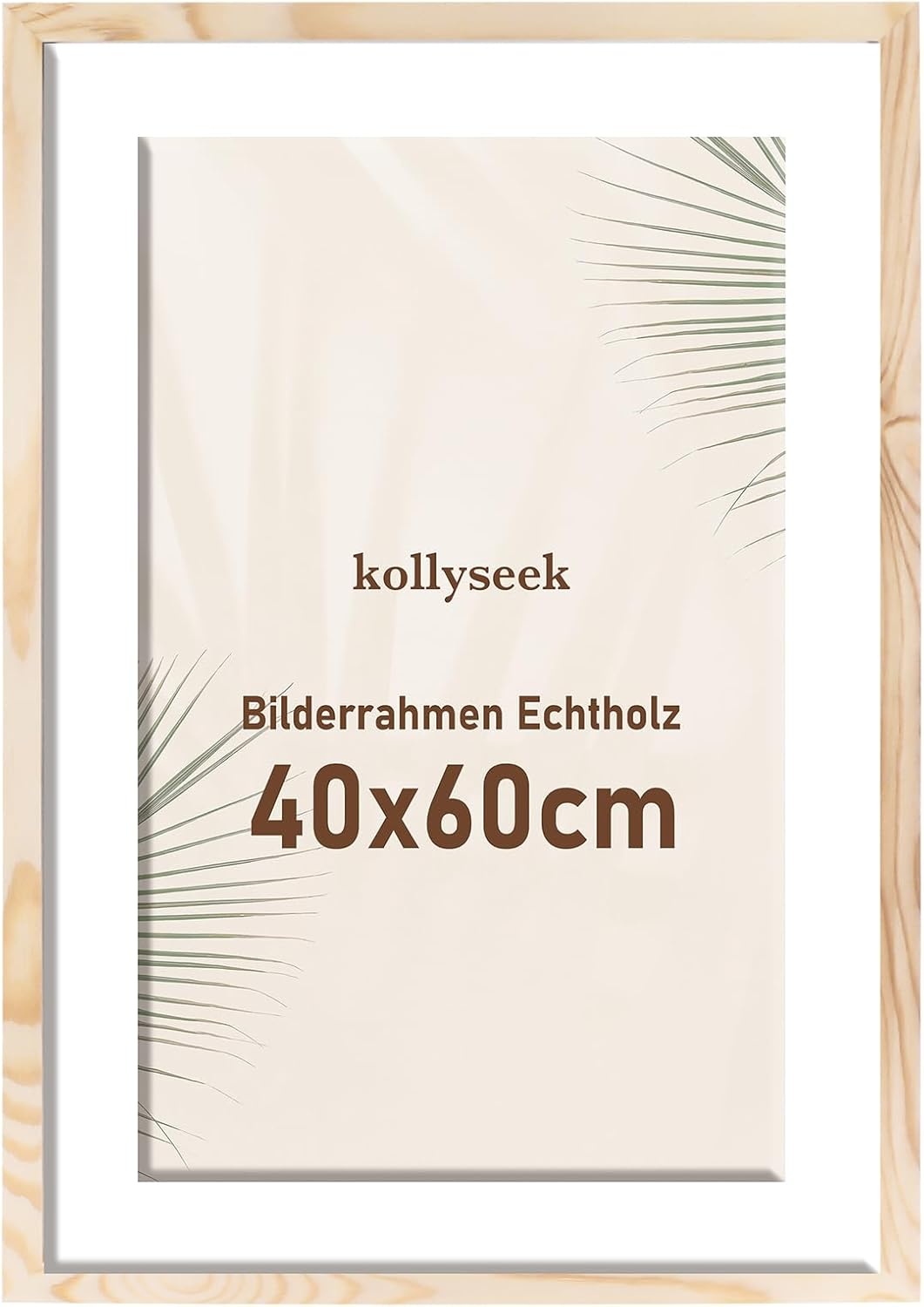 Fotolijst Hout 40x60cm Natuurlijk met Passe-partout & Acrylglas - 53% Korting