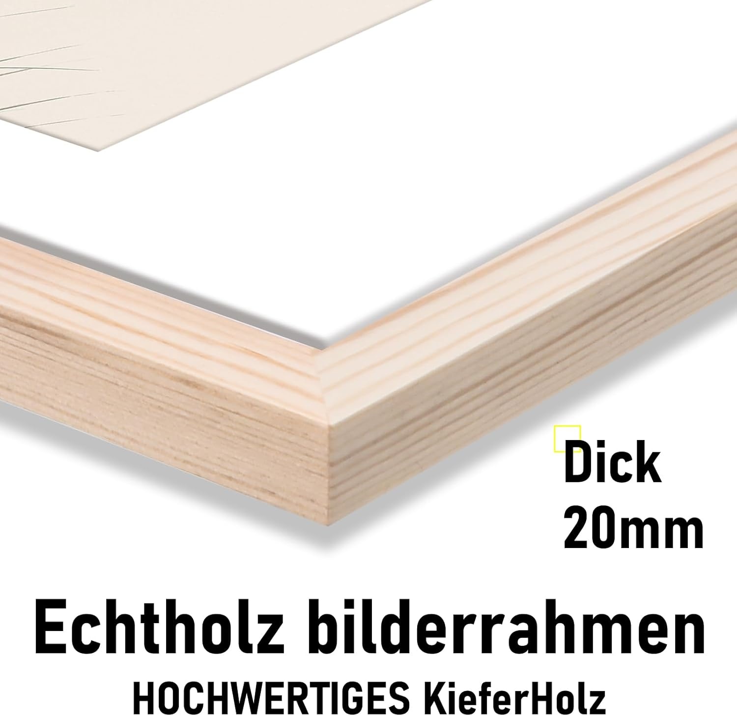 Fotolijst Hout 40x60cm Natuurlijk met Passe-partout & Acrylglas - 53% Korting