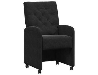 Eetstoelen met wielen, Zwart Fluweel (2 stuks) - 35% Korting