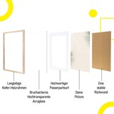 Fotolijst Hout 40x60cm Natuurlijk met Passe-partout & Acrylglas - 53% Korting