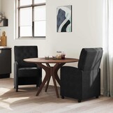 Eetstoelen met wielen, Zwart Fluweel (2 stuks) - 35% Korting