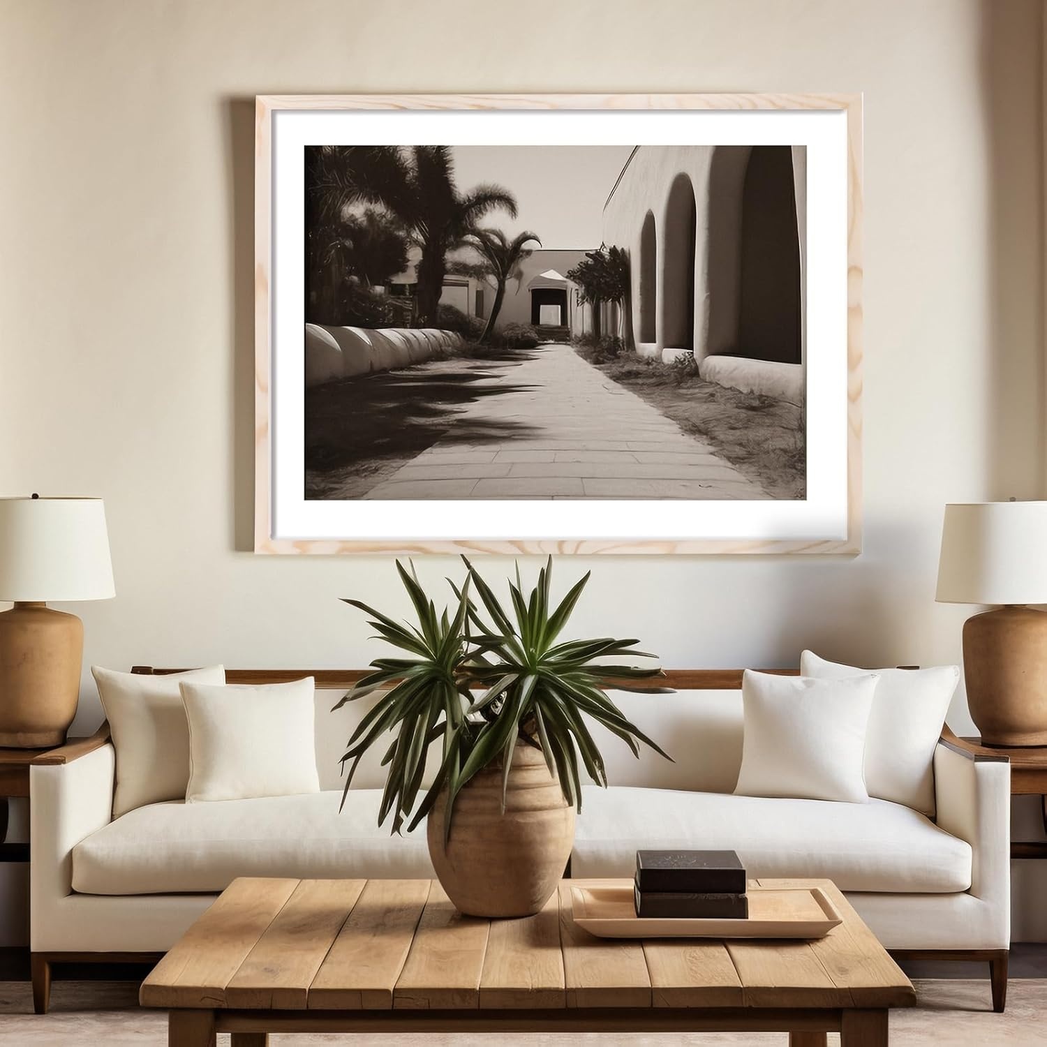 Fotolijst Hout 40x60cm Natuurlijk met Passe-partout & Acrylglas - 53% Korting