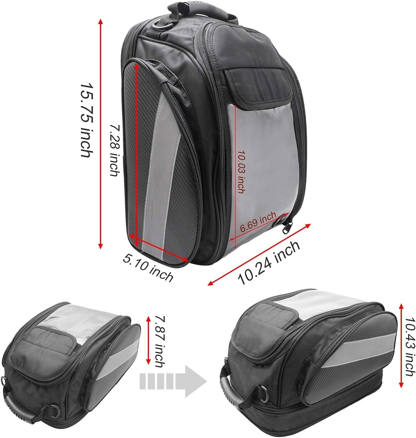 Dracarys Motorfiets Tankrugzak 28L - Waterdicht & Magnetisch (34% Korting)