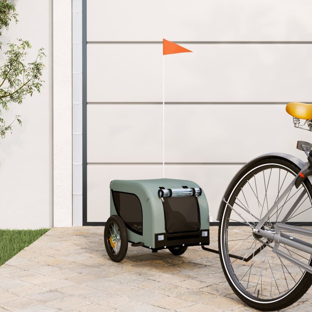 Hondenfietstrailer Oxford Stof & IJzer - Grijs/Zwart (59% Korting)