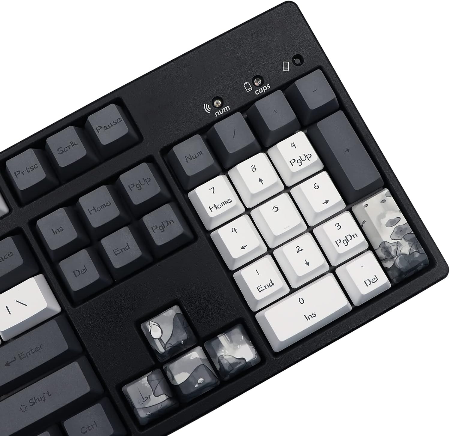 PBT Keycaps Set - 140 Toetsen OEM, Ink Lotus Design, 57% Korting