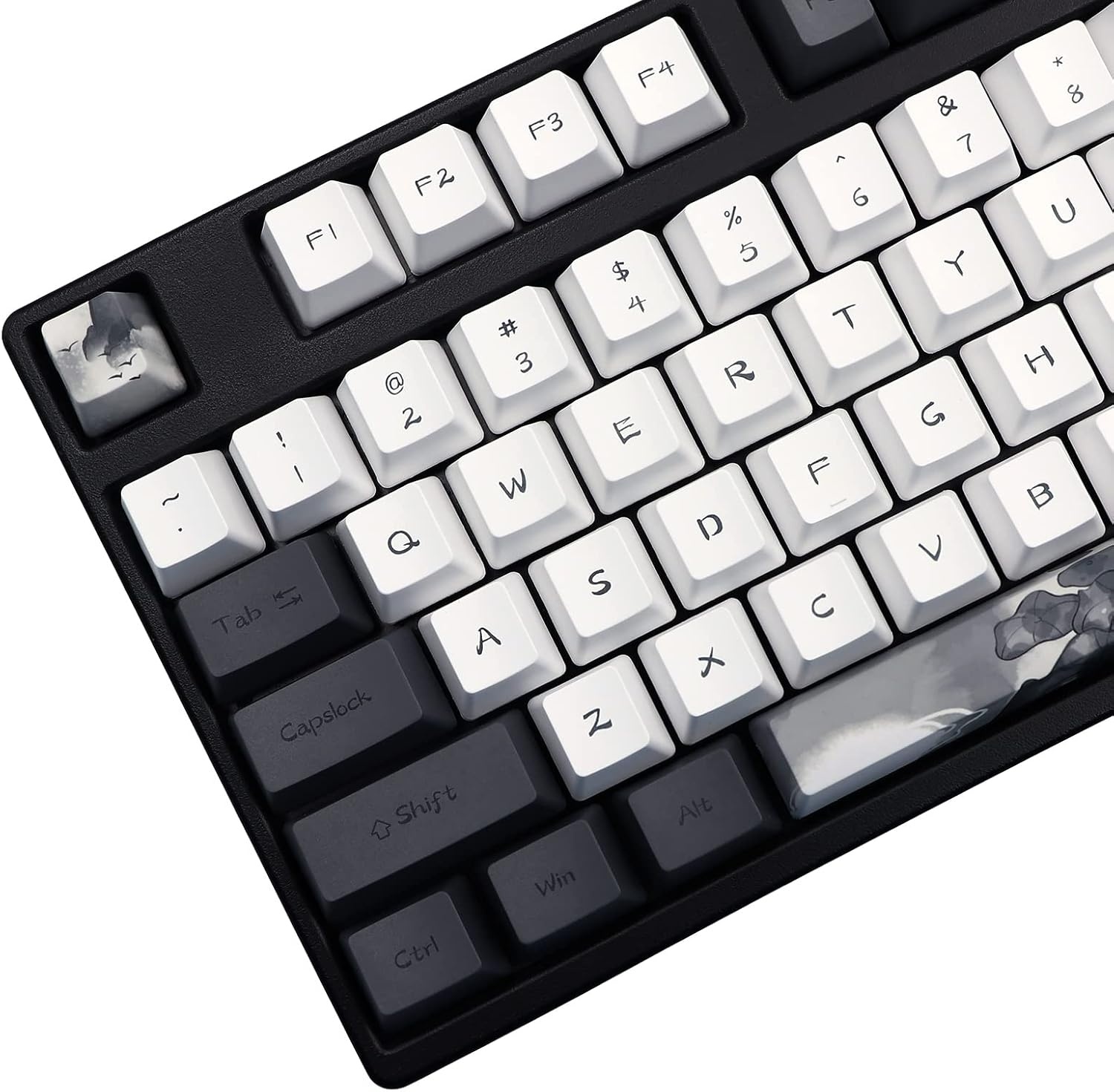PBT Keycaps Set - 140 Toetsen OEM, Ink Lotus Design, 57% Korting
