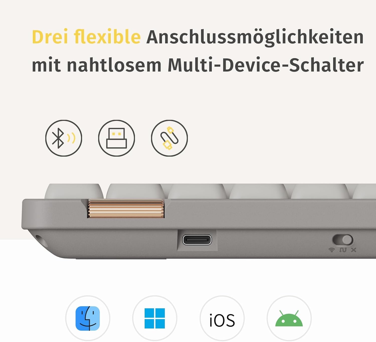 Low Profile Mechanisch Toetsenbord, Wit - 29% Korting