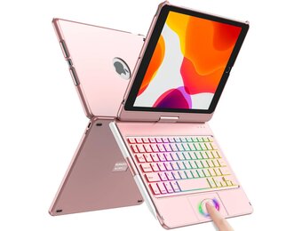 Hoes met Bluetooth Toetsenbord voor iPad 10,2" (9/8/7 Gen) - Roze Goud (29% Korting)