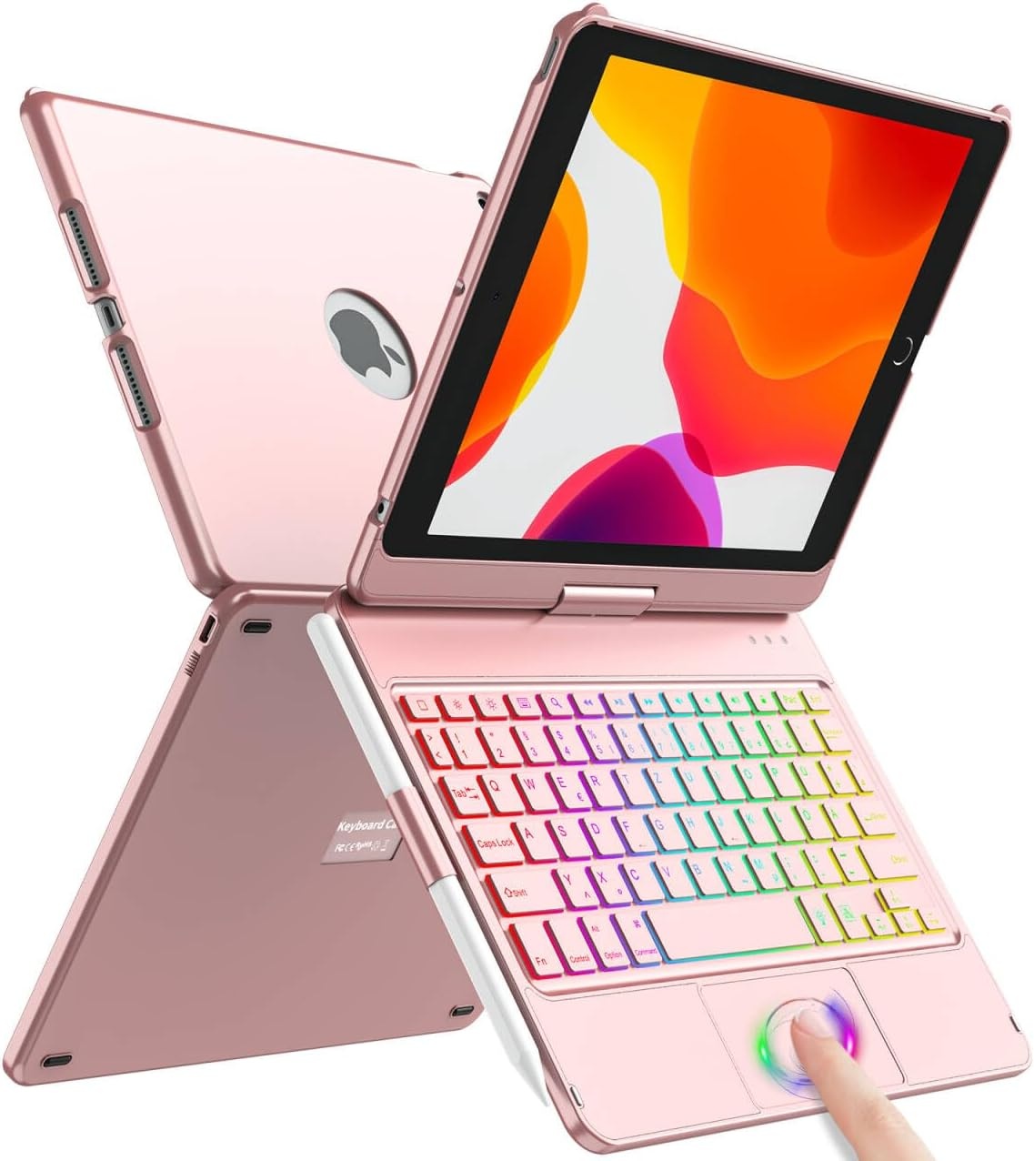 Hoes met Bluetooth Toetsenbord voor iPad 10,2" (9/8/7 Gen) - Roze Goud (29% Korting)