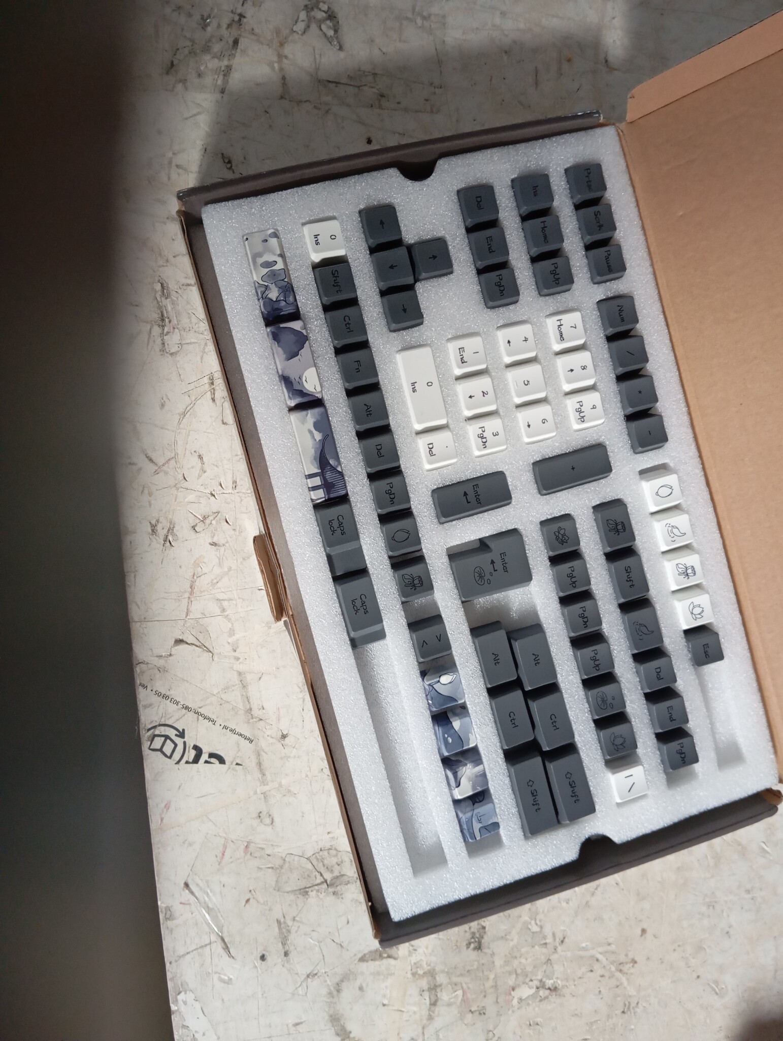 JSJT Ink Lotus PBT Keycaps Set - 140 Toetsen, OEM Profiel (57% Korting!)