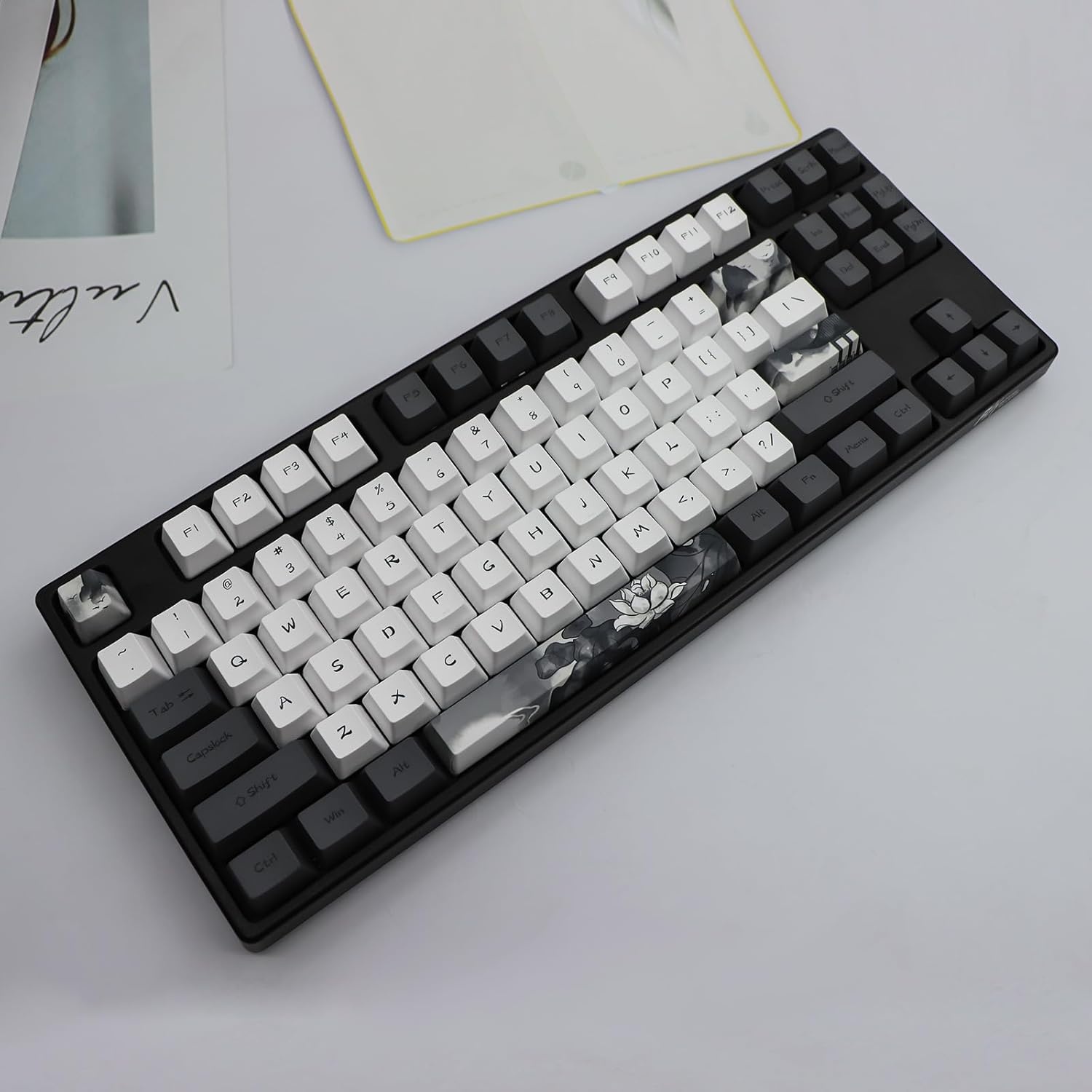 JSJT Ink Lotus PBT Keycaps Set - 140 Toetsen, OEM Profiel (57% Korting!)