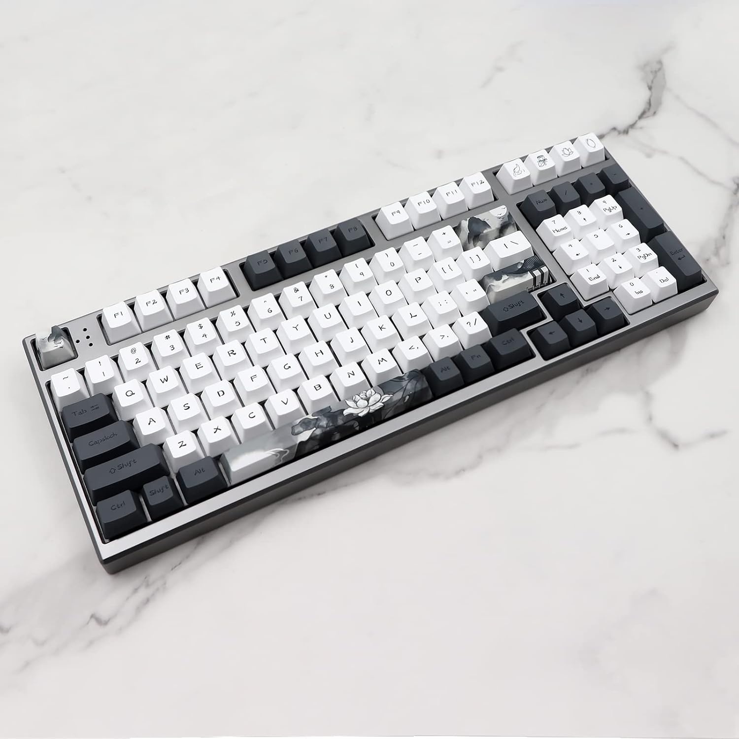 JSJT Ink Lotus PBT Keycaps Set - 140 Toetsen, OEM Profiel (57% Korting!)