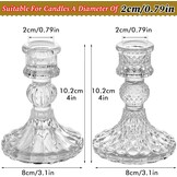 Glazen Kandelaars Set (8 stuks) - Helder & Gestreept - 28% Korting