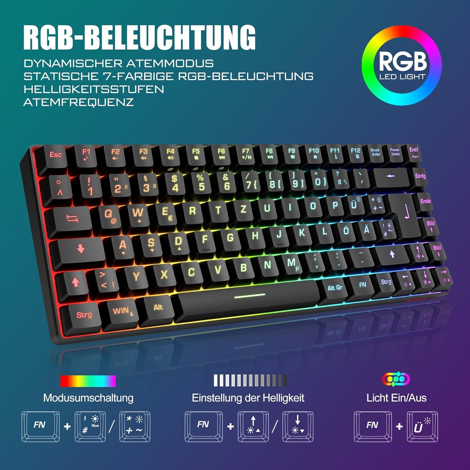 RedThunder K84 QWERTZ Gaming Toetsenbord & Muis Set (29% Korting)
