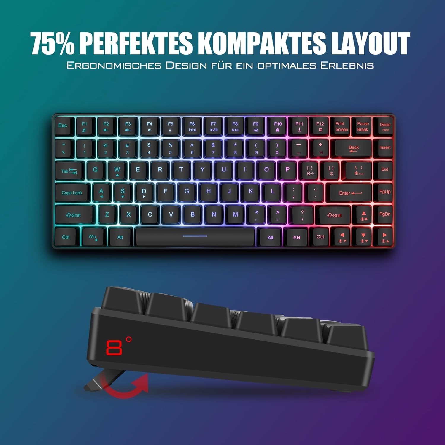 RedThunder K84 QWERTZ Gaming Toetsenbord & Muis Set (29% Korting)