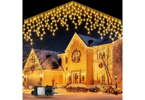 GYLEFY IJsvormige Lichtslinger Buiten - 10m, 400 LED, Warm Wit, 8 Modi - 33% Korting!