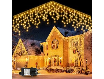 GYLEFY IJsvormige Lichtslinger Buiten - 10m, 400 LED, Warm Wit, 8 Modi - 33% Korting!