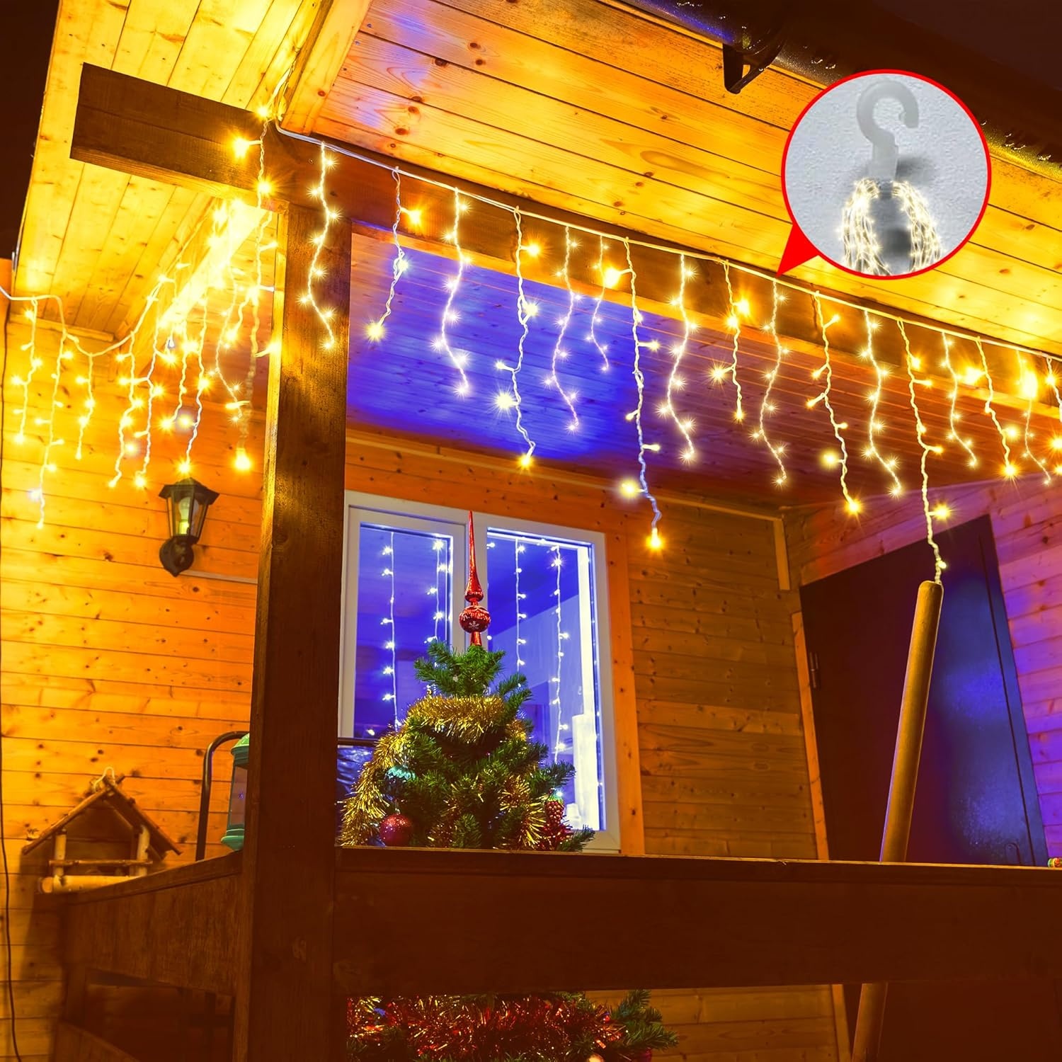 GYLEFY IJsvormige Lichtslinger Buiten - 10m, 400 LED, Warm Wit, 8 Modi - 33% Korting!