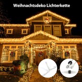 GYLEFY IJsvormige Lichtslinger Buiten - 10m, 400 LED, Warm Wit, 8 Modi - 33% Korting!
