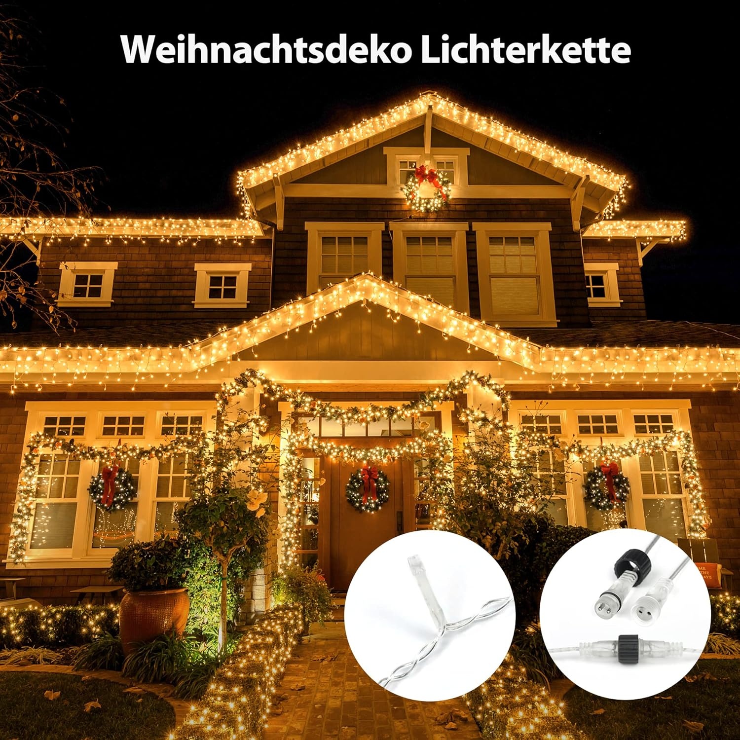 GYLEFY IJsvormige Lichtslinger Buiten - 10m, 400 LED, Warm Wit, 8 Modi - 33% Korting!