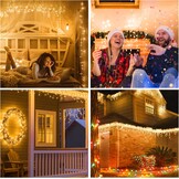 GYLEFY IJsvormige Lichtslinger Buiten - 10m, 400 LED, Warm Wit, 8 Modi - 33% Korting!