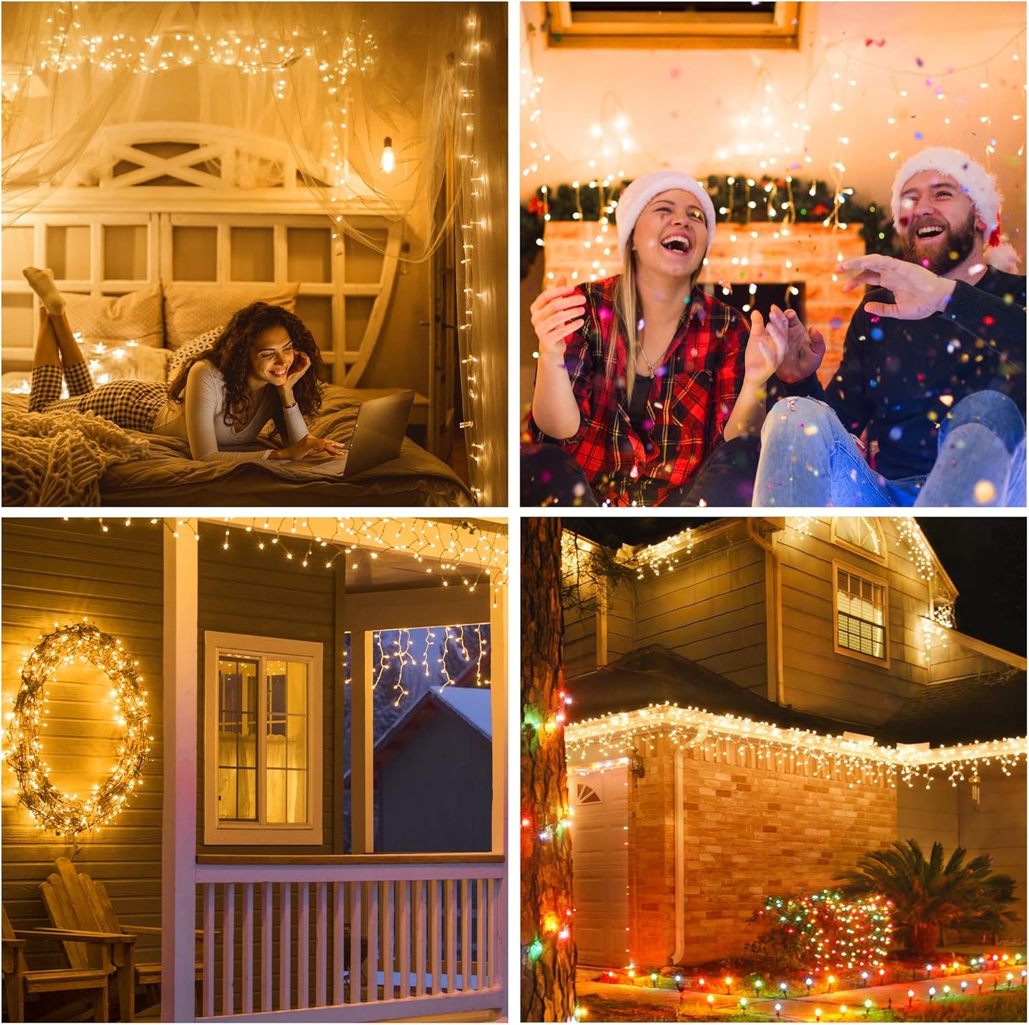 GYLEFY IJsvormige Lichtslinger Buiten - 10m, 400 LED, Warm Wit, 8 Modi - 33% Korting!
