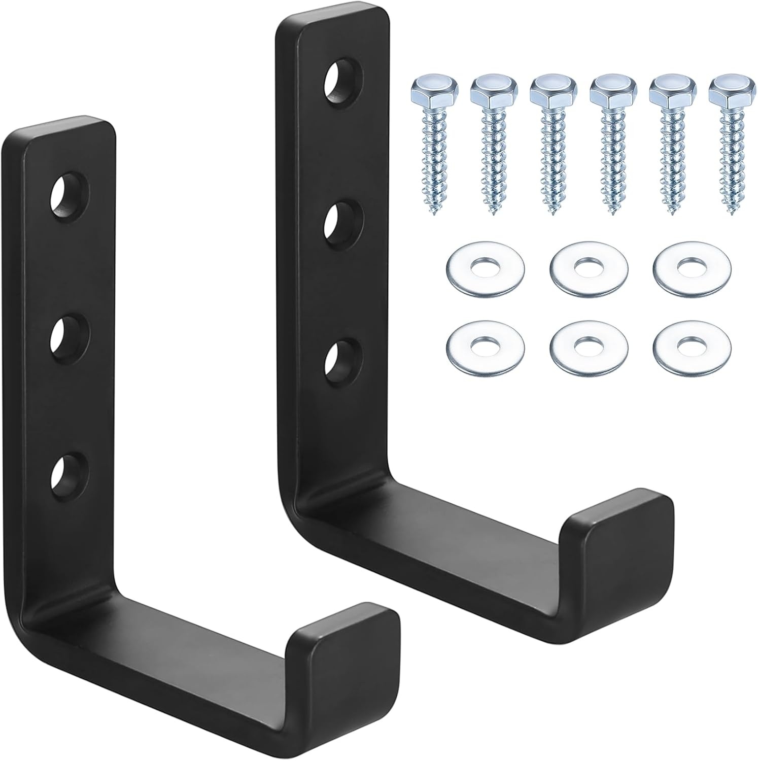 2x Zware Wandhaken J-vorm Zwart 70kg Capaciteit - Nu 25% Korting!