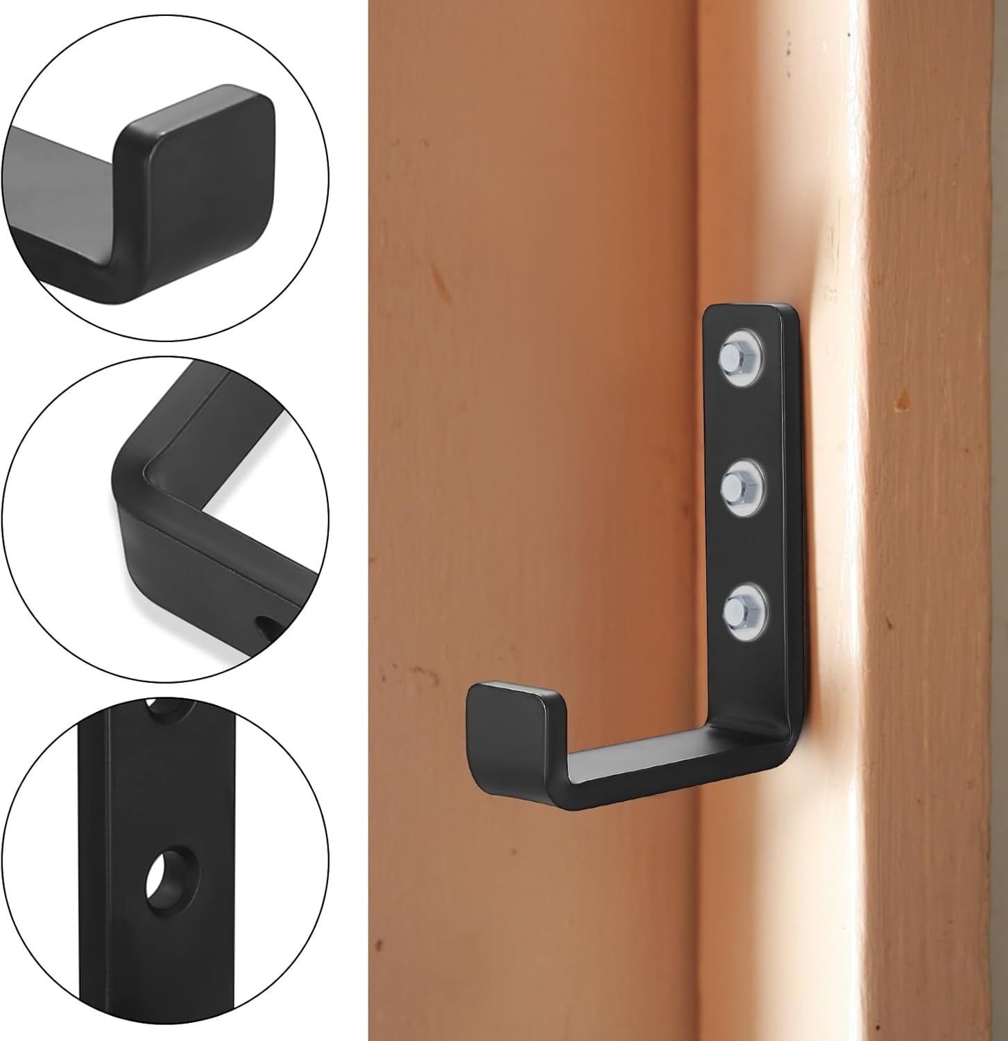 2x Zware Wandhaken J-vorm Zwart 70kg Capaciteit - Nu 25% Korting!