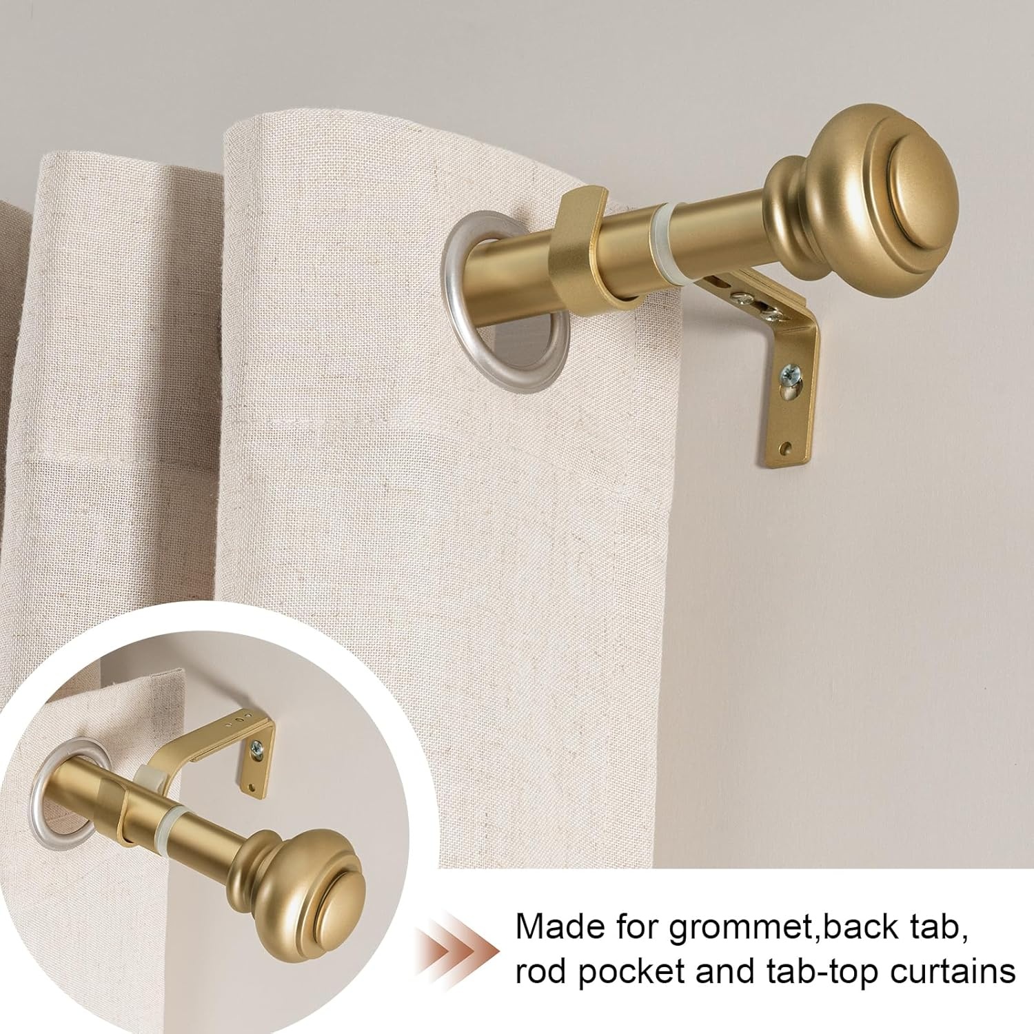 2x BellaHills Gordijnstang Goud 76-269cm - 29% Korting