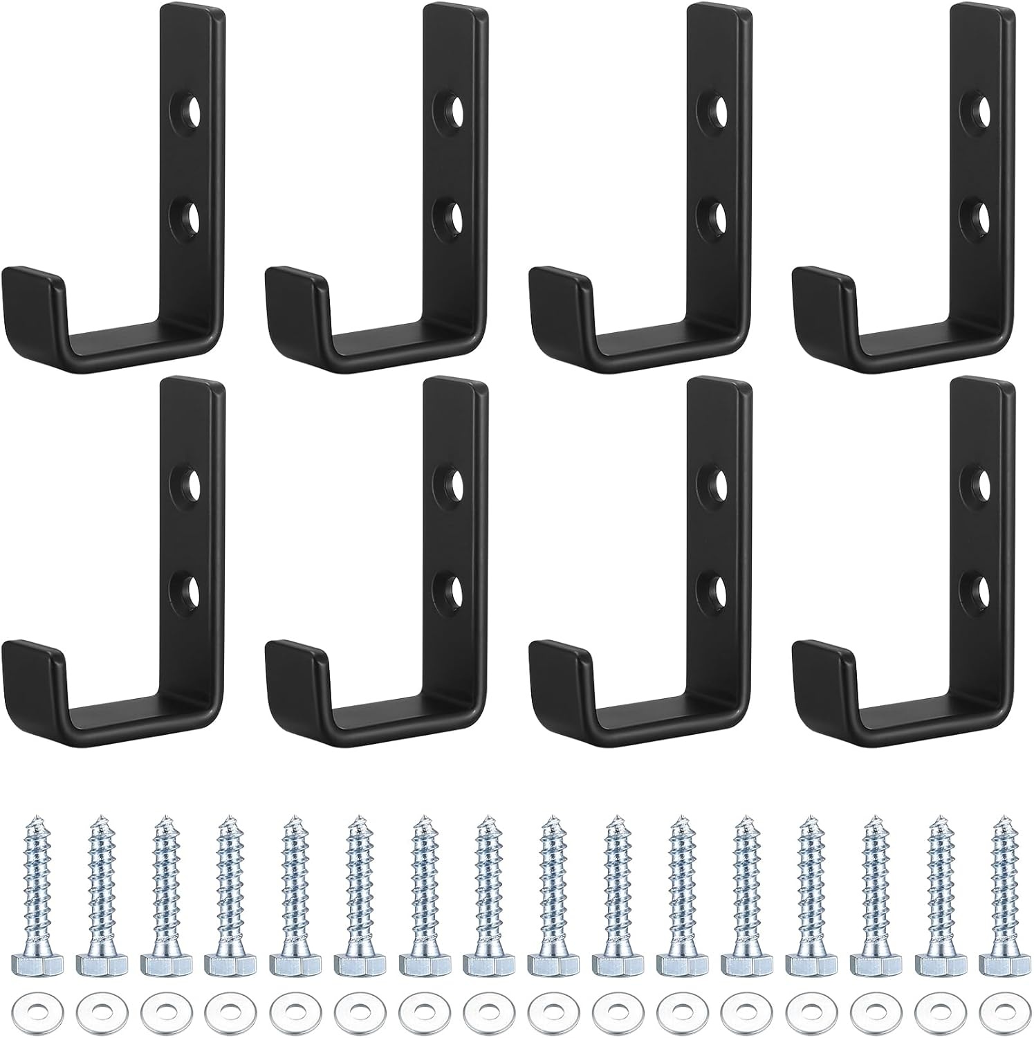 2x Zware Wandhaken J-vorm Zwart 70kg Capaciteit - Nu 25% Korting!