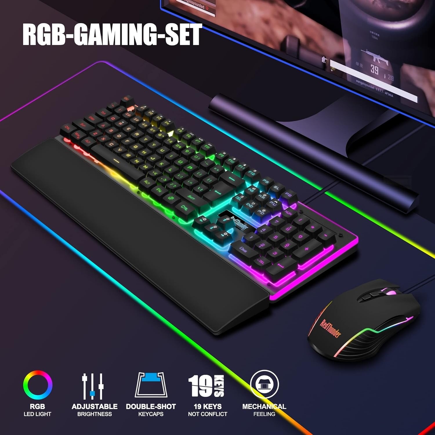 RedThunder K10 Gaming Toetsenbord & Muis Set - 34% Korting!