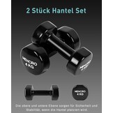 Halters Set (2x 4 kg) | Gietijzer met Rubberen Grip | Krachttraining thuis