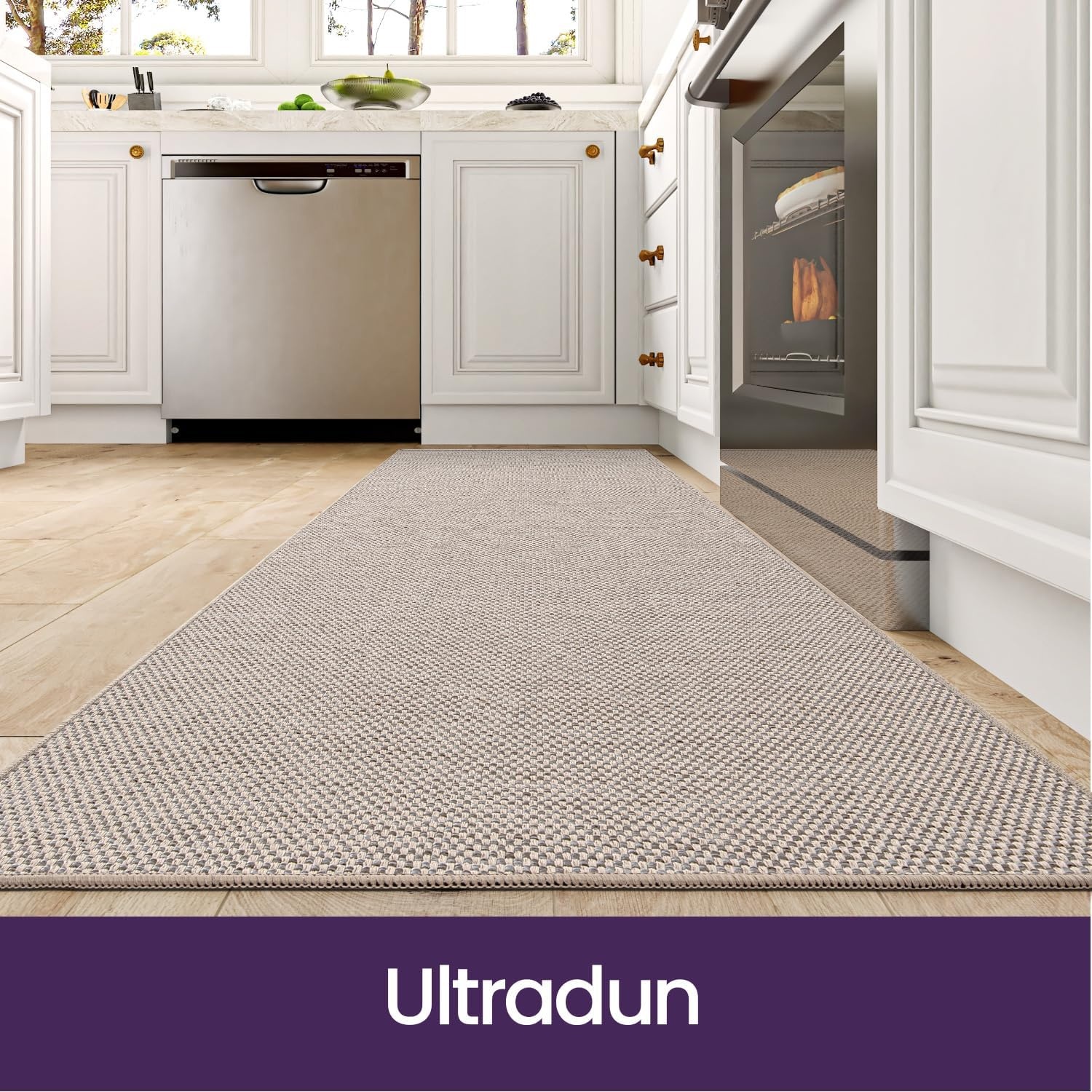2-delige Keukenmat Set Beige 43x75cm + 43x200cm - Antislip & Wasbaar (29% Korting)
