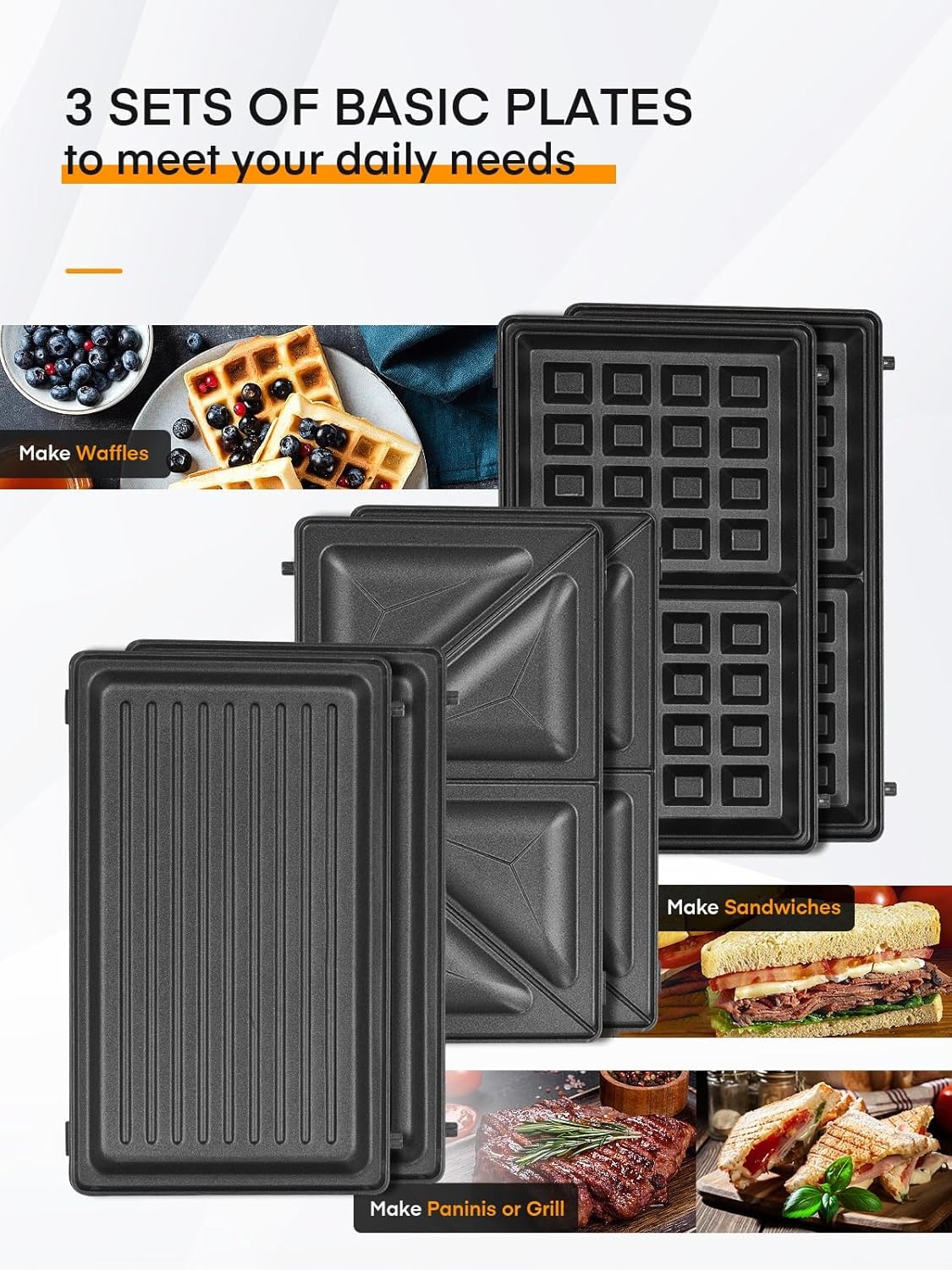 FOHERE Contactgrill 6-in-1 - 750W, 6 Platen - Zwart (34% Korting)