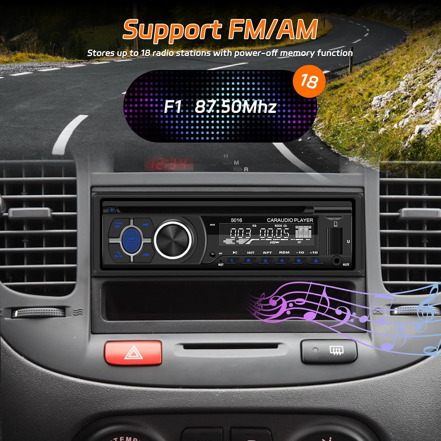 1Din Autoradio met CD, Bluetooth & 29% Korting