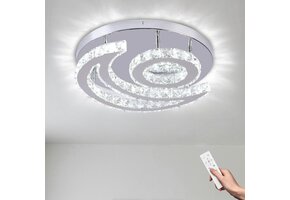 Moderne Kristallen Maan Plafondlamp LED Dimbare Zilver 40cm (34% Korting)