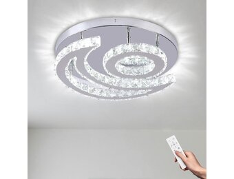 Moderne Kristallen Maan Plafondlamp LED Dimbare Zilver 40cm (34% Korting)