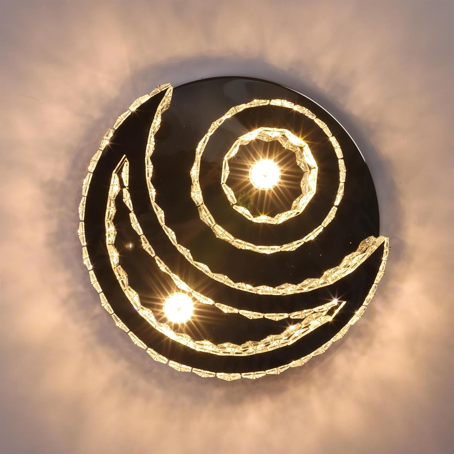 Moderne Kristallen Maan Plafondlamp LED Dimbare Zilver 40cm (34% Korting)