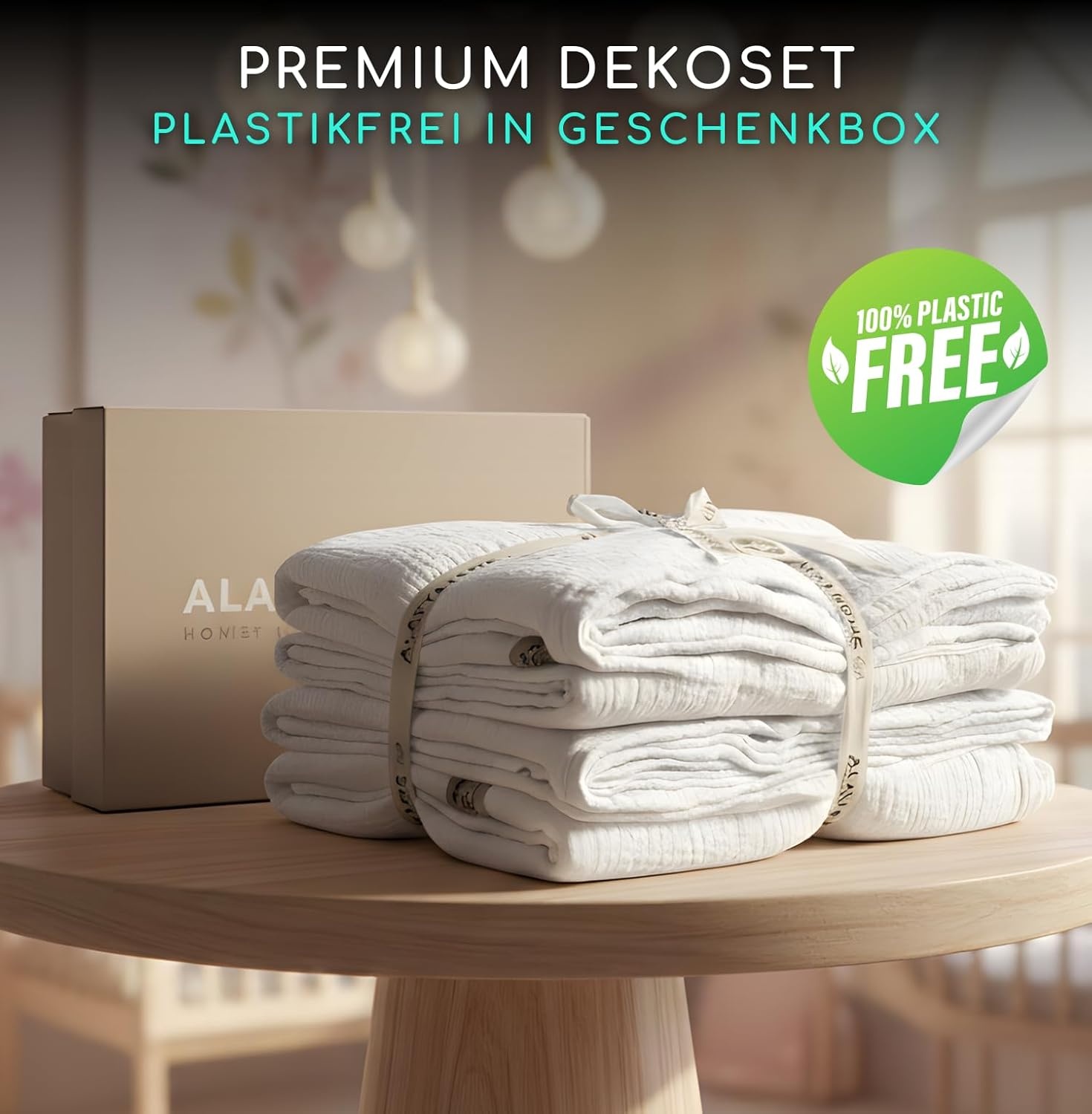 3-delige Bedhemel Set Wit - GOTS Biologisch Katoen - 34% Korting