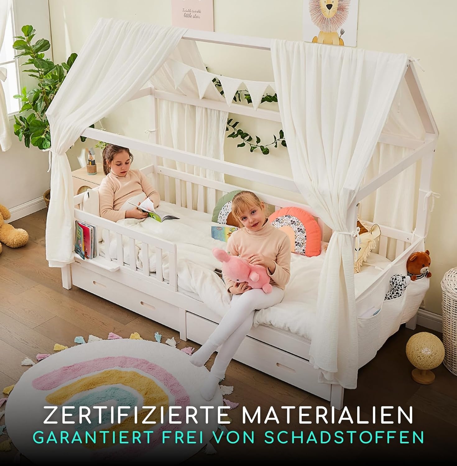 3-delige Bedhemel Set Wit - GOTS Biologisch Katoen - 34% Korting