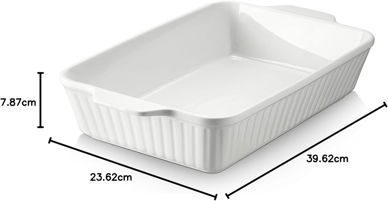 DOWAN Keramische Ovenschaal Wit 22x33cm met 29% Korting