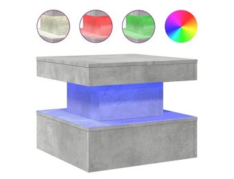 Salontafel met LED-verlichting - Betongrijs - 34% Korting