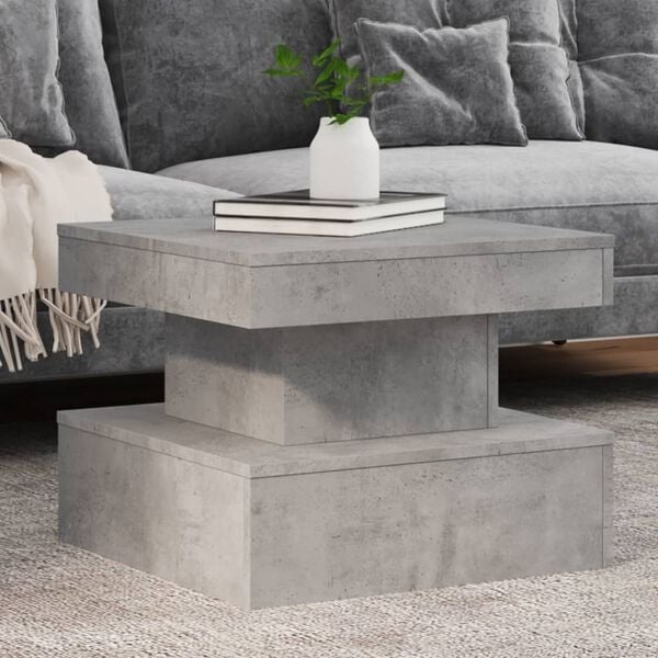 Salontafel met LED-verlichting - Betongrijs - 34% Korting