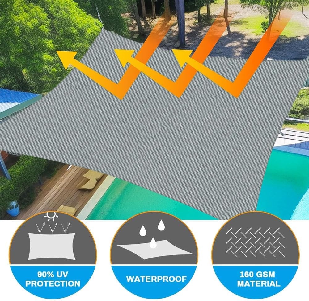 Waterdicht Zonnescherm Grijs 2x3m met UV-bescherming | 27% Korting